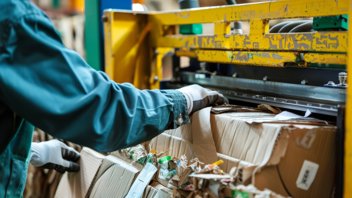 Staff baling cardboard