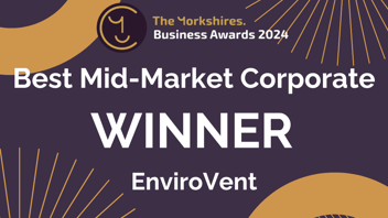 The Yorkshire Business Awards 2024 logo with the words "WINNER - EnviroVent" underneath