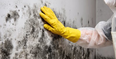 person-touching-mould-on-wall