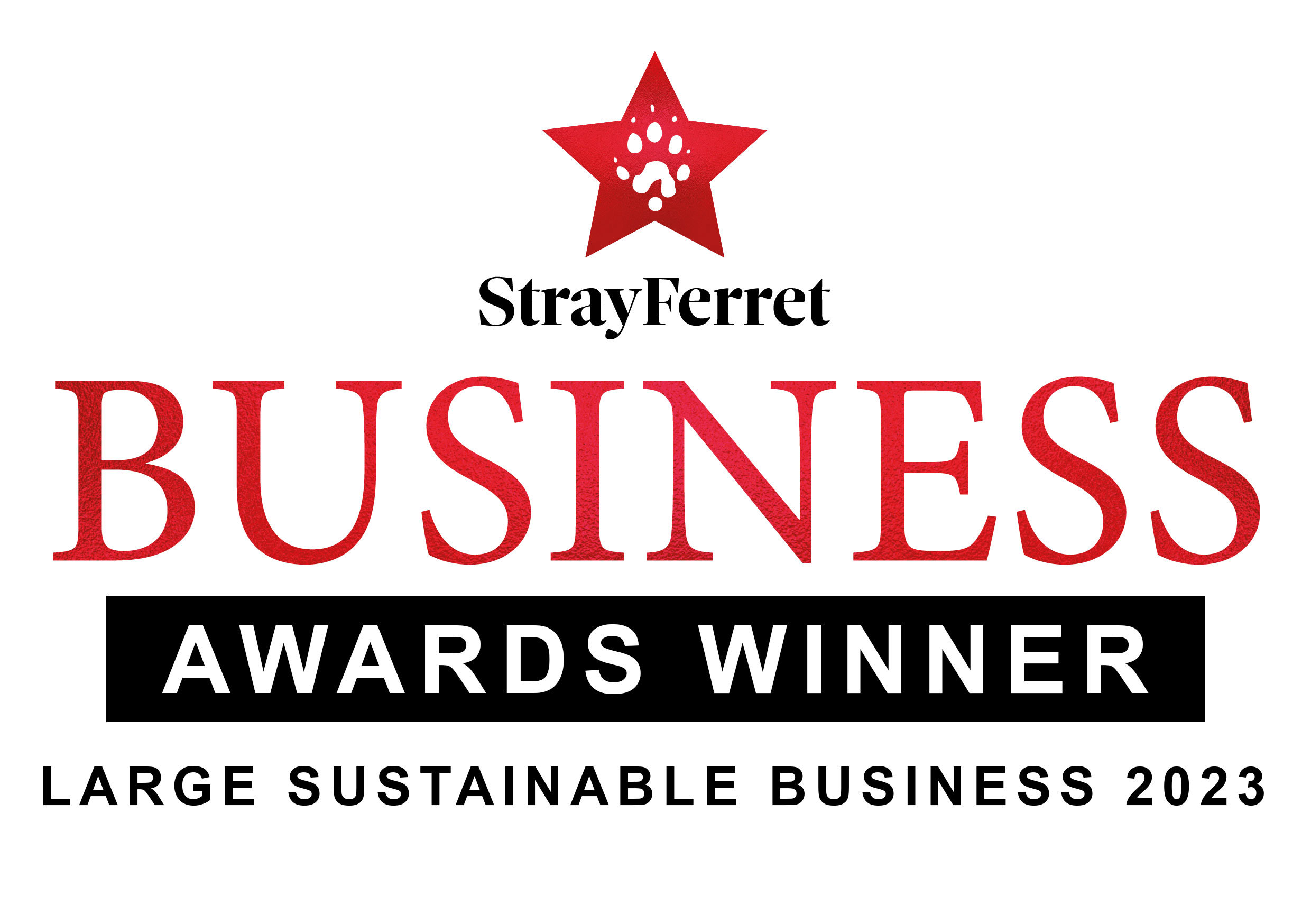 Stray Ferret Business Awards Winner Large Sustainable Business 2023 logo