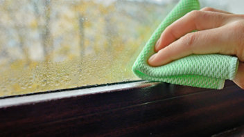 Wiping condensation off a window
